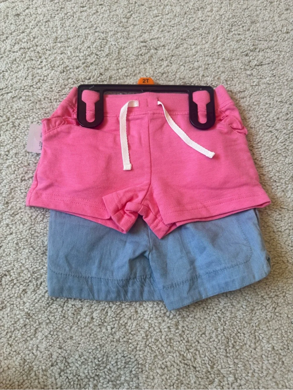 Bundle 3 pieces. Carters Dinosaur floral tunic Dress with Pink and denim Shorts